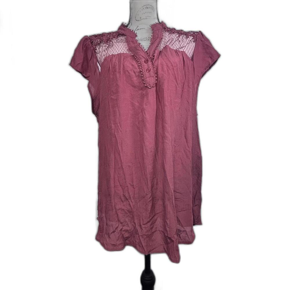 NWT Prech by Blu Paper pink cap sleeve blouse Women's size 3XL